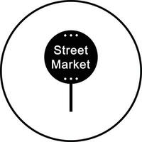rua mercado placa vetor ícone