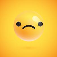 Lindo emoticon amarelo alta detalhado para web, ilustração vetorial vetor