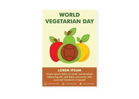 modelo de design de cartaz do dia vegetariano do mundo. modelo de design do folheto. vetor