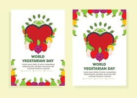 modelo de design de cartaz do dia vegetariano do mundo. modelo de design do folheto. vetor