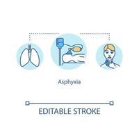 asfixia, ícone do conceito de privação de oxigênio vetor