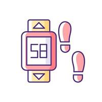ícone de cor rgb de dispositivo de pedômetro de aptidão online. vetor