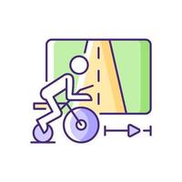 ícone de cor rgb do aplicativo de ciclismo virtual. vetor