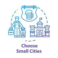 escolha o ícone do conceito de cidades pequenas vetor
