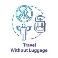 viajar sem ícone de conceito de bagagem vetor