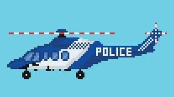 uma polícia helicóptero projetado dentro 8 mordeu pixel. uma pixel arte ilustração. vetor