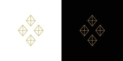 moderno e luxuoso diamante x logotipo Projeto vetor