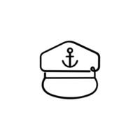 marinheiro chapéu linha estilo ícone Projeto vetor