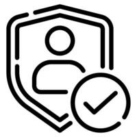 segurança Verifica ícone ilustração, para uiux, rede, aplicativo, infográfico, etc vetor