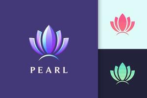 logotipo de joias ou beleza em forma de pérola abstrata para spa ou cosméticos vetor