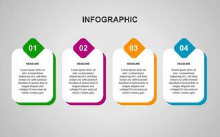infográfico modelo Projeto com 4 passos. infográfico Projeto para apresentações, bandeiras, infográficos e cartazes vetor