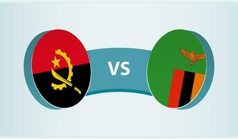 Angola versus Zâmbia, equipe Esportes concorrência conceito. vetor