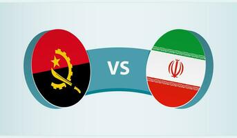 Angola versus Irã, equipe Esportes concorrência conceito. vetor