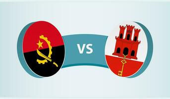 Angola versus Gibraltar, equipe Esportes concorrência conceito. vetor
