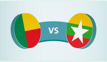 benin versus Mianmar, equipe Esportes concorrência conceito. vetor