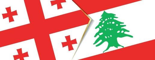 geórgia e Líbano bandeiras, dois vetor bandeiras.