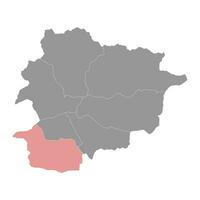 sant julia de Lória mapa, administrativo divisão do a principado do andorra. vetor