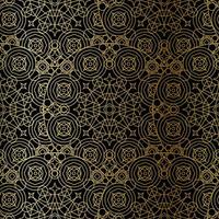 Golden Luxury Art Mandala Boho Seamless Pattern vetor