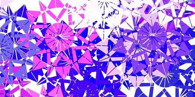 fundo vector rosa claro roxo com flocos de neve de Natal.