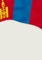folheto Projeto com bandeira do Mongólia. vetor modelo.