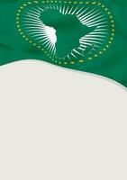 folheto Projeto com bandeira do africano União. vetor modelo.