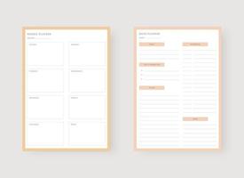 modelo de planejador diário e semanal. vetor