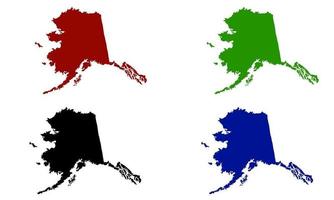 silhueta do mapa do estado do alaska nos estados unidos vetor