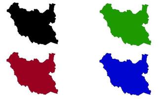 silhueta do mapa do país sudão do sul na áfrica do norte vetor