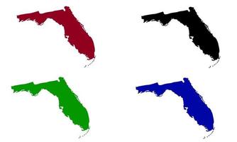 silhueta do mapa do estado da Flórida nos estados unidos vetor