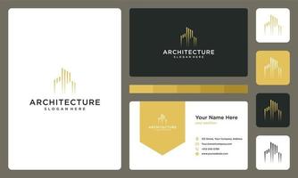 logotipo do edifício arquitetônico. design de cartão de visita. vetor
