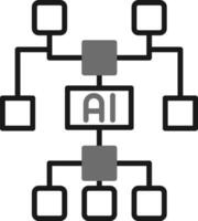 ícone de vetor de inteligência artificial