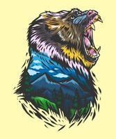 ilustração floresta mandril vetor