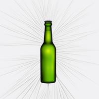 Garrafa verde realista de cerveja, ilustração vetorial vetor