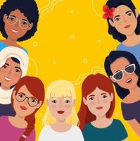 encontro de belas mulheres personagem avatar vetor