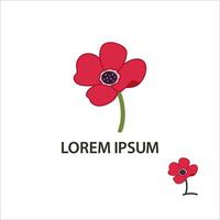 vermelho flor logotipo ilustração vetor Projeto