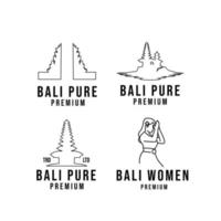 conjunto de ilustração de design de logotipo de ícone de bali vetor