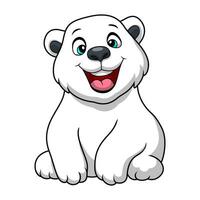 fofa polar Urso desenho animado em branco fundo vetor