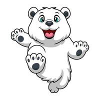 fofa polar Urso desenho animado em branco fundo vetor