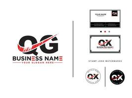 luxo qg real escova logotipo, desenhando qg logotipo carta escova carta para loja vetor