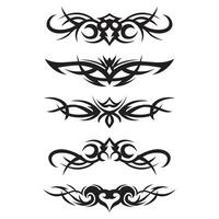 coleção do monocromático tribal tatuagem desenhos vetor