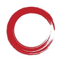 enso zen acidente vascular encefálico vermelho círculo japonês escova símbolo vetor ilustração.