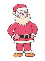 fofa santa claus desenho, isolado santa claus personagem em branco fundo para cartazes, impressões, cartões, sinais, adesivos, bandeiras, etc. eps 10 vetor