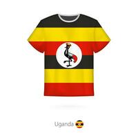 camiseta Projeto com bandeira do Uganda. vetor