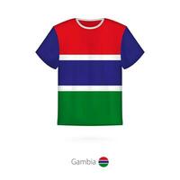 camiseta Projeto com bandeira do Gâmbia. vetor