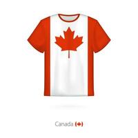 camiseta Projeto com bandeira do Canadá. vetor