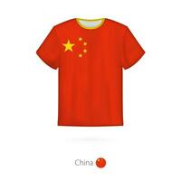 camiseta Projeto com bandeira do China. vetor