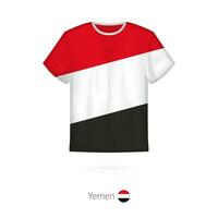 camiseta Projeto com bandeira do Iémen. vetor