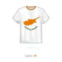 camiseta Projeto com bandeira do Chipre. vetor