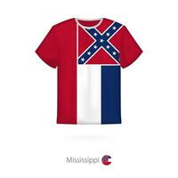 camiseta Projeto com bandeira do Mississippi nos estado. vetor