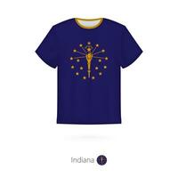 camiseta Projeto com bandeira do indiana nos estado. vetor